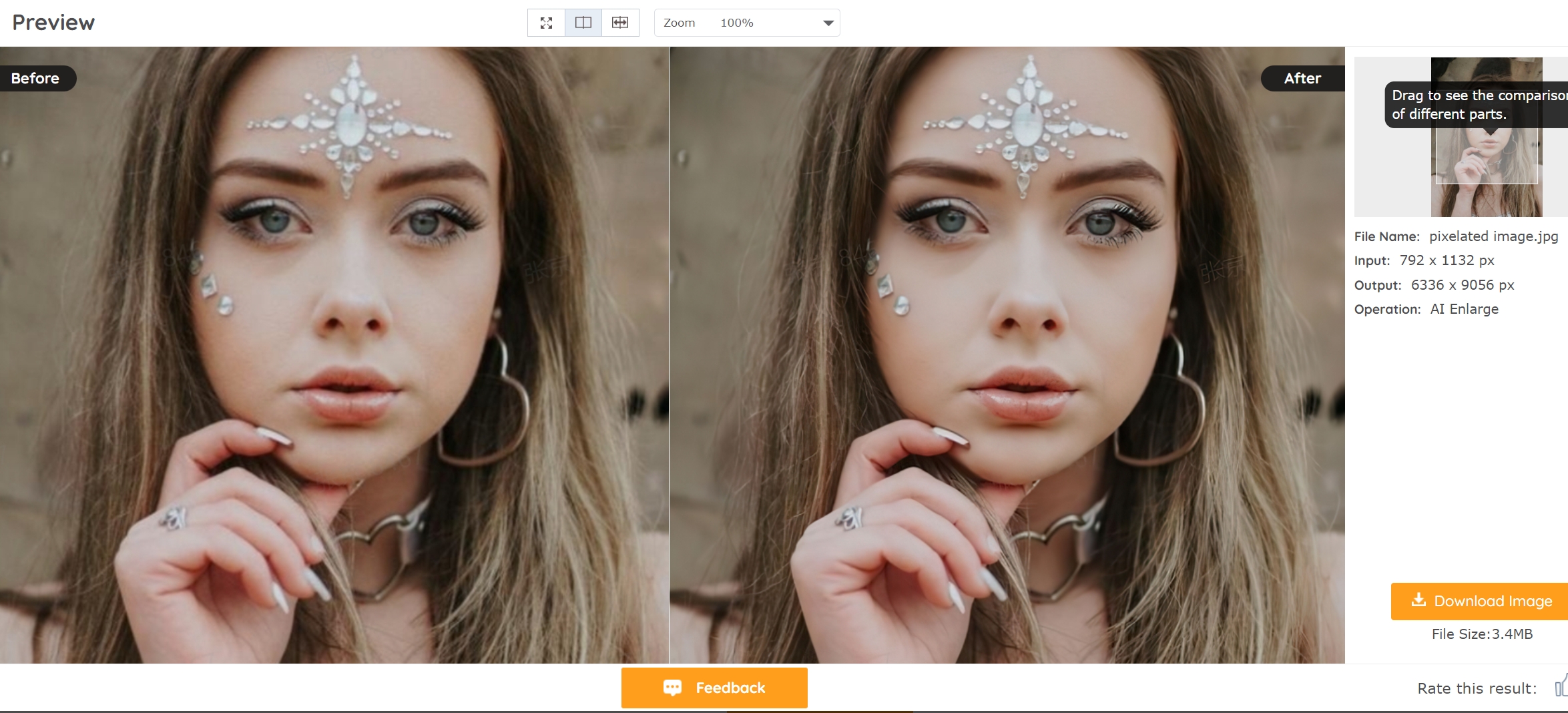 Image processed by image enlarger.